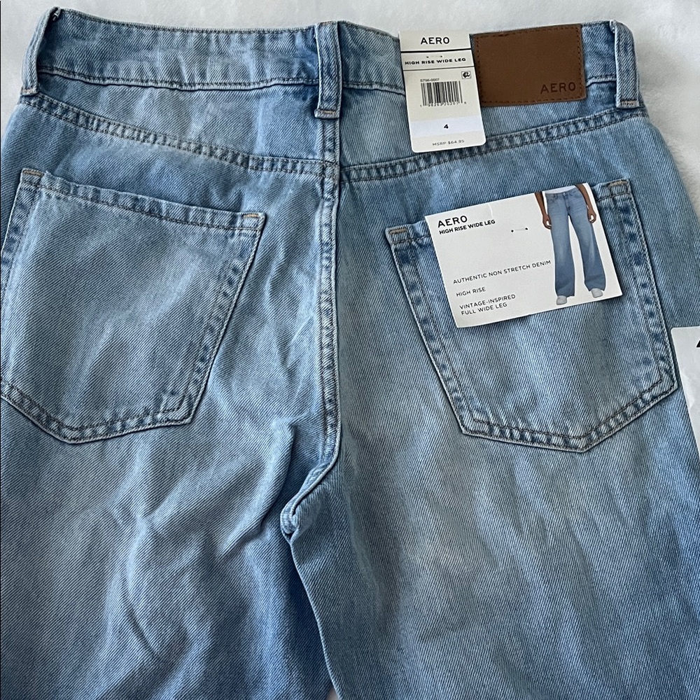 Aeropostale Light Blue High-Rise Wide Leg Jeans